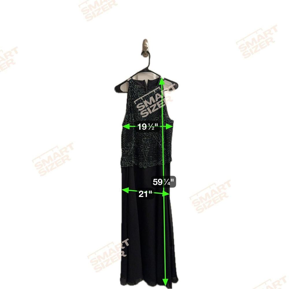 Black beaded sequin embellished formal - Picture 6 of 6